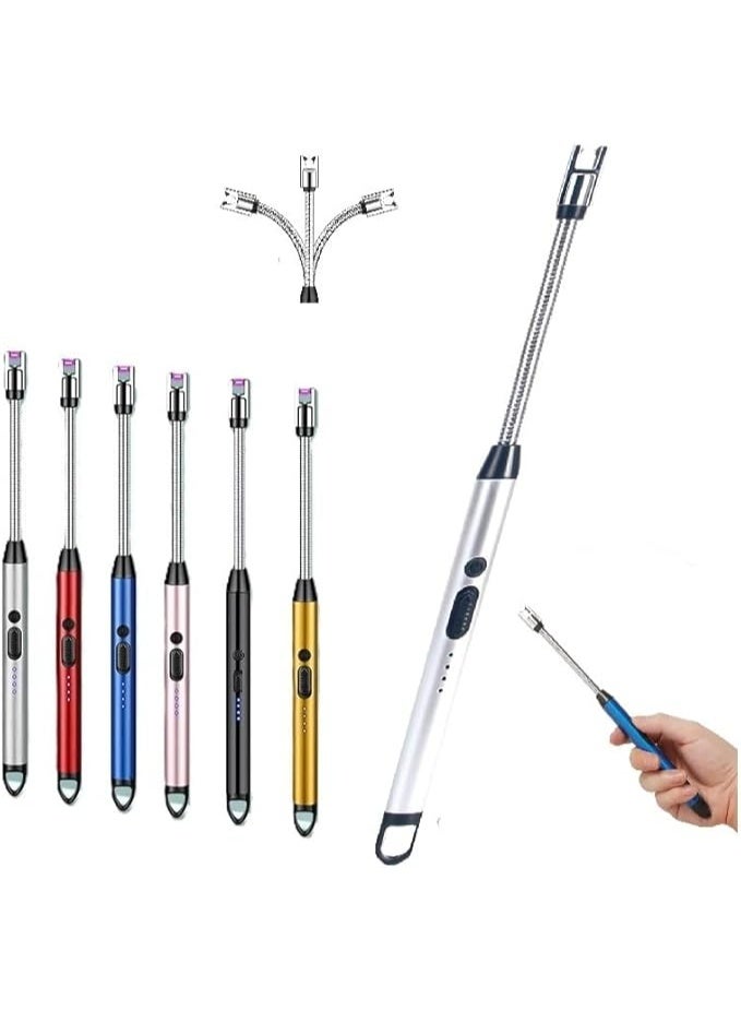 Electric lighter with a long arc design, windproof and rechargeable with USB port, flameless windproof candle lighter, plasma lighter, New Year's Eve gift for kitchen, candles, gas stove and fireworks, (JL801-1) - Image 1